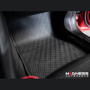 Alfa Romeo Giulia Floor Mat Set - All Weather Rubber Front/ Rear 4 Piece Set - Deluxe - RWD Model